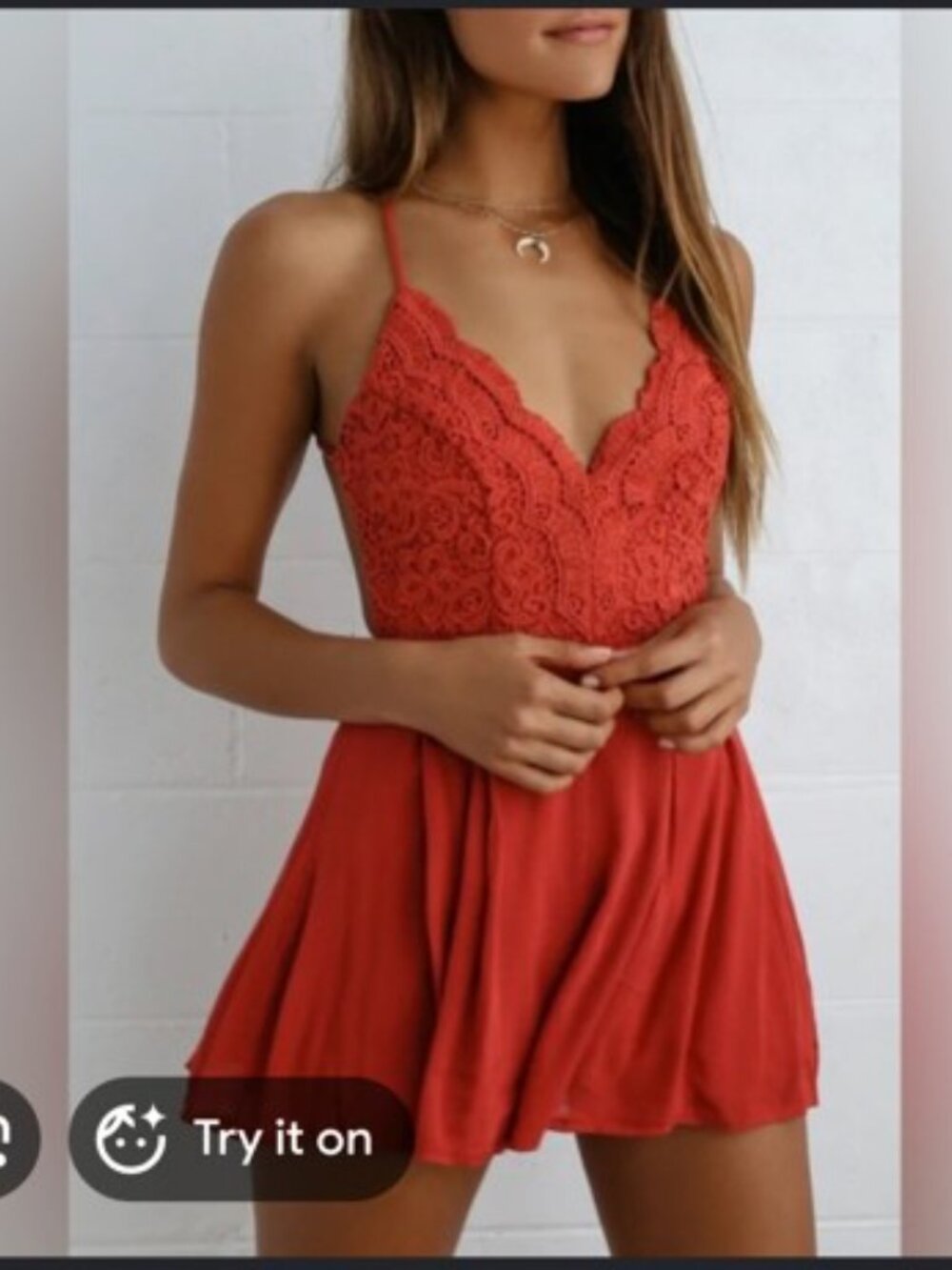 NWT Lulus Star Spangled Romper Rust Red Size Small - Picture 2 of 5
